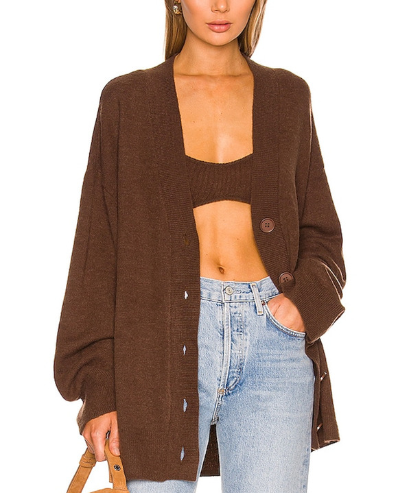 Camila Coelho Sweaters - Camila Coelho Oversized Chocolate Trista Cardigan Size XS